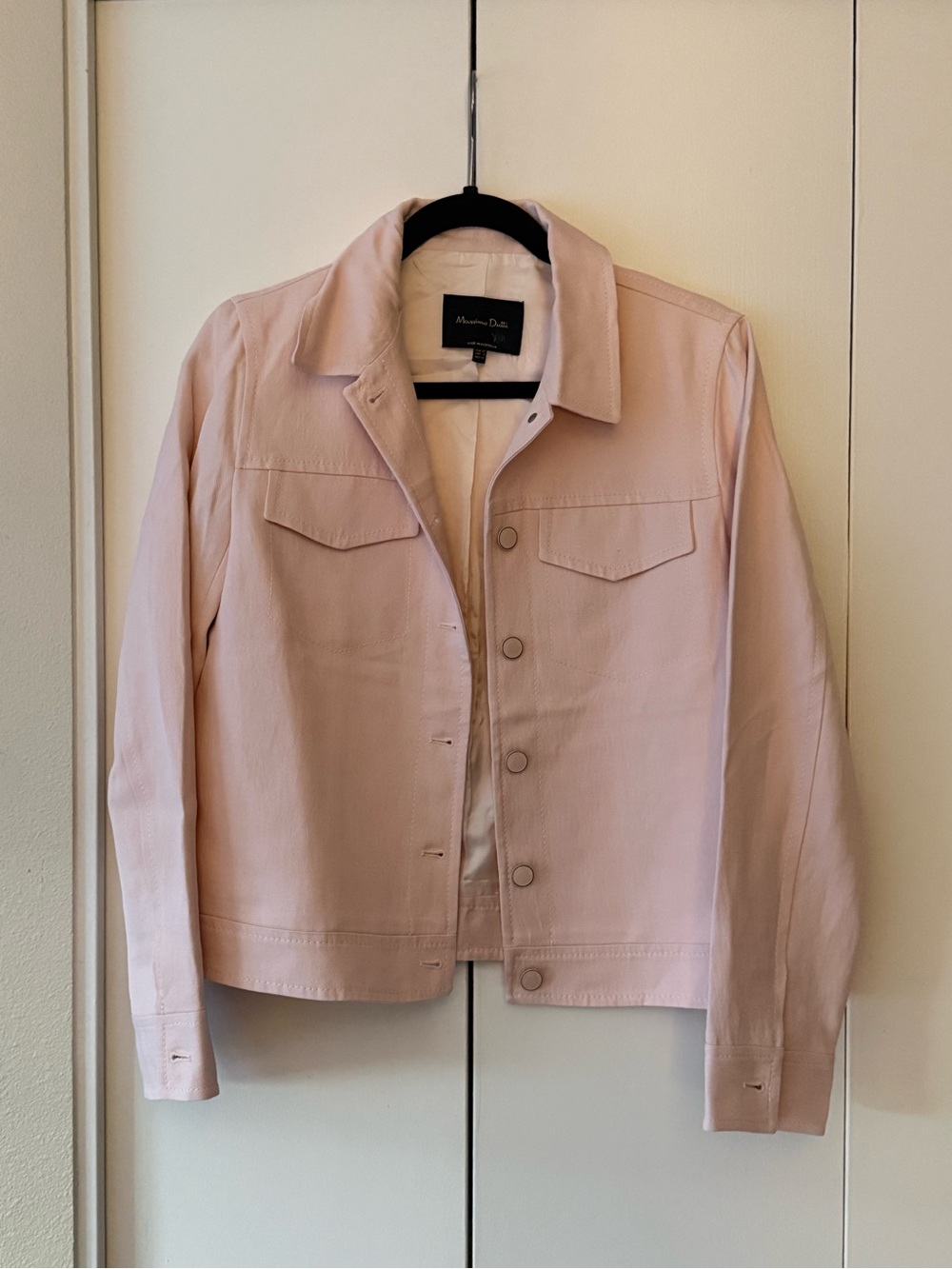 Massimo Dutti Blush Pink Cotton Jean Jacket